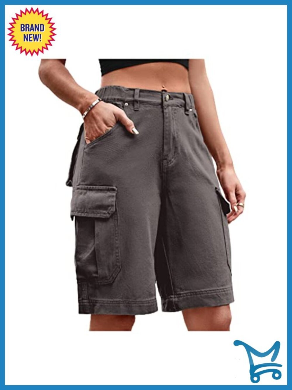 Women's Cargo Shorts Straight Leg Multi Pockets Y2K Techwear Baggy Loose Fit